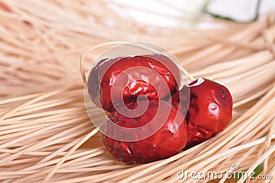 Fresh red jujube--a traditional chinese food Stock Photo